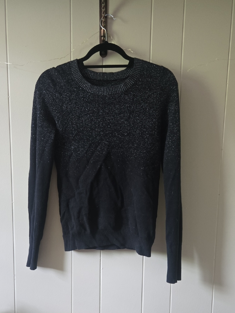 Express Black Sparkle Crewneck Sweater